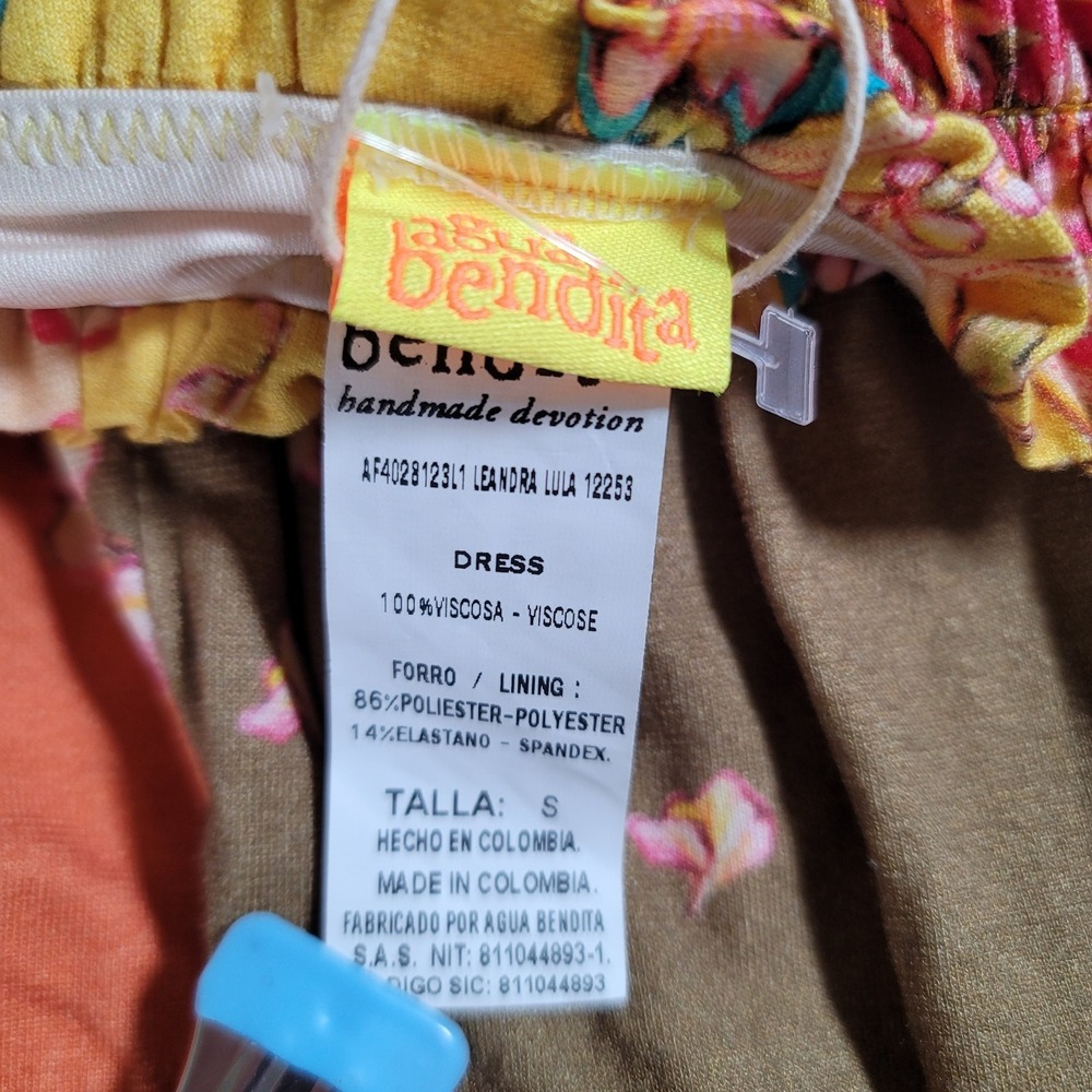 Agua Bendita Maxi Dress Womens Multicolor Paisley Smocked Leandra Lula NWT Small - Picture 8 of 14